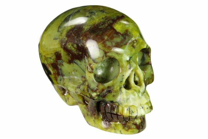 Realistic, Polished Yellow Turquoise Jasper Skull - Magnetic #151102